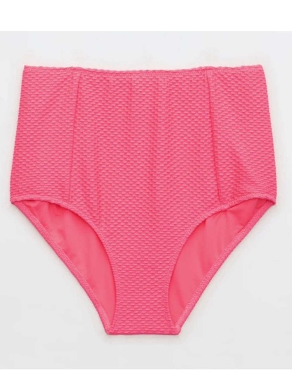 NWT Aerie Highh-Waist Textured Pink Swim Bottoms